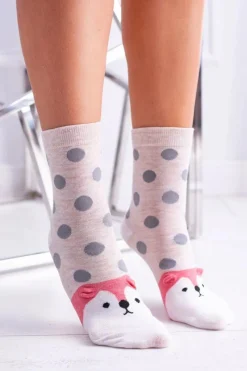 Online Aura.via Damskie Skarpetki W Kropki Z Pieskiem