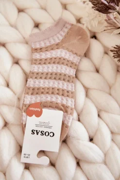 Skarpetki|Skarpetki>COSAS Damskie Skarpetki W Pasy Beżowe