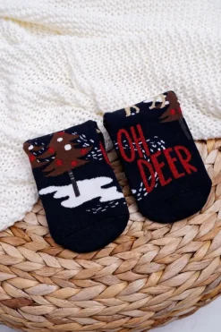 Skarpetki|Skarpetki></noscript>Aura.via Damskie Skarpetki Świąteczne Antypoślizgowe Granatowe OH DEER