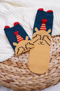 New Damskie Skarpetki Świąteczne Z Uszami i Misiem Skarpetki|Skarpetki