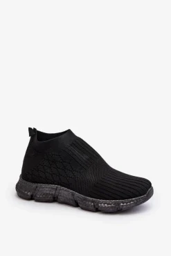 Buty Sportowe Na Platformie|Sneakersy Damskie>Boto Damskie Skarpetkowe Buty Sportowe Wsuwane Czarne Liraelia