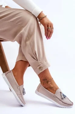 Loafersy Damskie|Mokasyny Damskie Skórzane></noscript>Evento Damskie Skórzane Ażurowe Mokasyny Jasnoróżowe Lanzarot Różowy