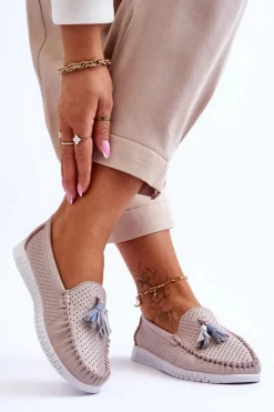 Loafersy Damskie|Mokasyny Damskie Skórzane></noscript>Evento Damskie Skórzane Ażurowe Mokasyny Jasnoróżowe Lanzarot Różowy