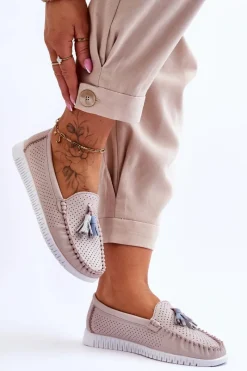 Loafersy Damskie|Mokasyny Damskie Skórzane></noscript>Evento Damskie Skórzane Ażurowe Mokasyny Jasnoróżowe Lanzarot Różowy