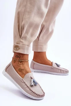 Loafersy Damskie|Mokasyny Damskie Skórzane></noscript>Evento Damskie Skórzane Ażurowe Mokasyny Jasnoróżowe Lanzarot Różowy