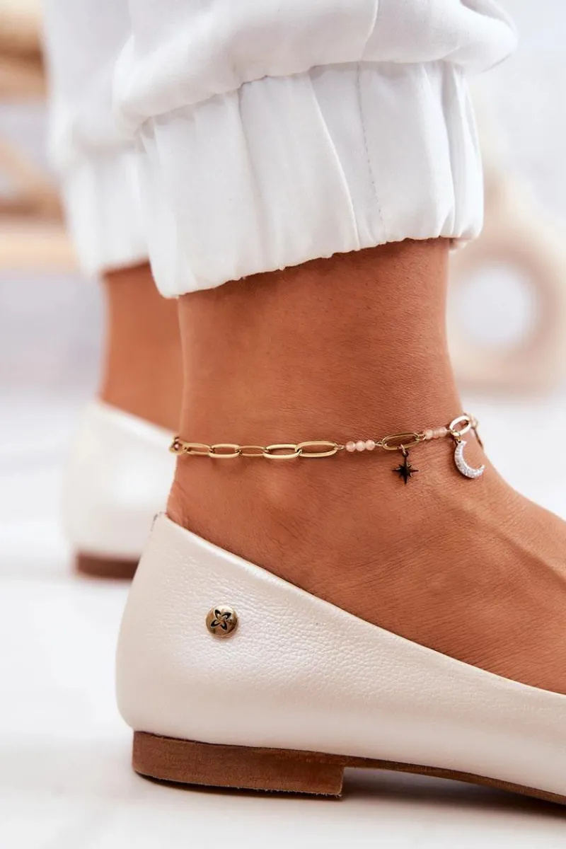 Baleriny Skórzane|Baleriny Klasyczne>Maciejka Damskie Skórzane Baleriny 04100-26 Jasnobeżowe