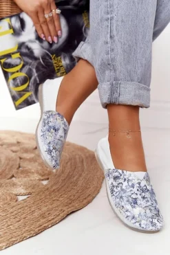 Online Maciejka Damskie Skórzane Baleriny Białe 01930-85