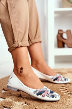 Botki Skórzane|Baleriny Skórzane></noscript>Maciejka Damskie Skórzane Baleriny Białe 01358-21 Biały