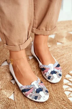 Botki Skórzane|Baleriny Skórzane></noscript>Maciejka Damskie Skórzane Baleriny Białe 01358-21 Biały