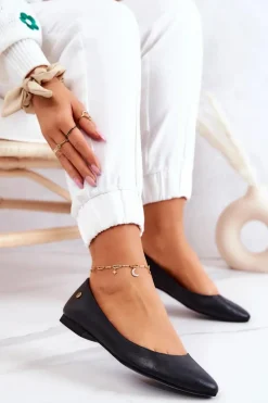 Baleriny Skórzane|Baleriny Klasyczne></noscript>Maciejka Damskie Skórzane Baleriny Czarne 04100-01