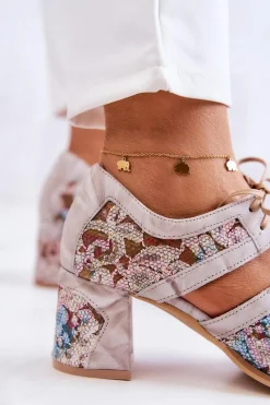 Best Maciejka Damskie Skórzane Botki 05328-04 Beżowe