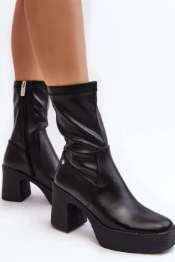 Botki Skórzane|Czarne Botki><noscript><img width=