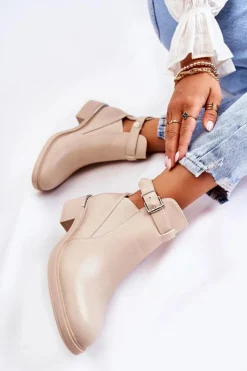 Brązowe I Beżowe Botki|Botki Płaskie><noscript><img width=