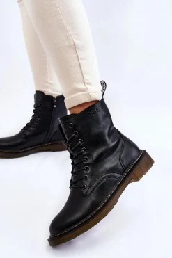 Botki Sznurowane|Czarne Botki><noscript><img width=