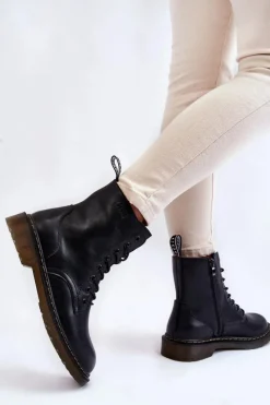 Botki Sznurowane|Czarne Botki><noscript><img width=