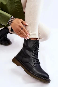 Botki Sznurowane|Czarne Botki><noscript><img width=