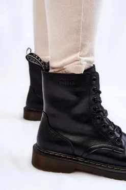 Botki Sznurowane|Czarne Botki><noscript><img width=