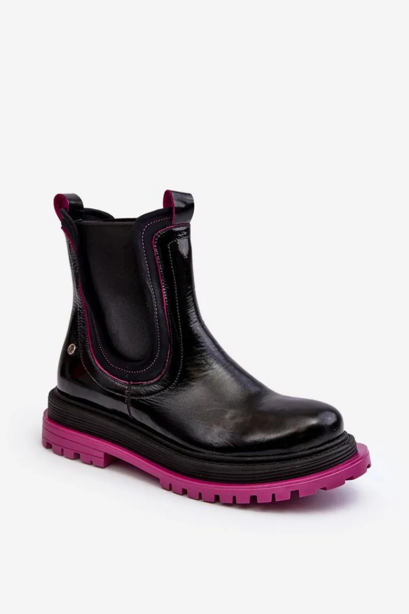 Clearance Damskie Skórzane Botki Sztyblety 06199 Czarne Damskie Botki Maciejka|Botki Skórzane