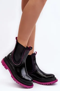 Clearance Damskie Skórzane Botki Sztyblety 06199 Czarne Damskie Botki Maciejka|Botki Skórzane