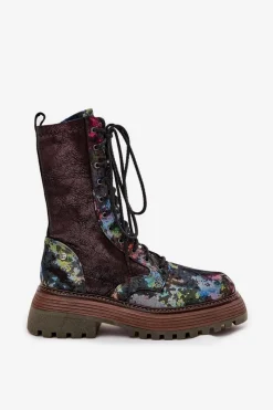 Hot Maciejka Damskie Skórzane Botki Workery 06203-39 Multikolor Wielokolorowy