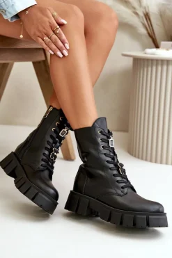 Damskie Trapery|Botki Skórzane><noscript><img width=