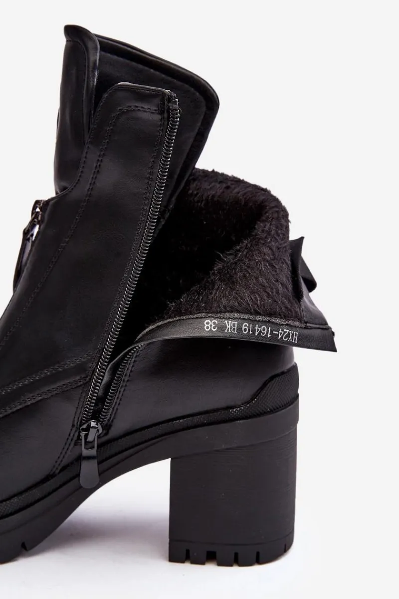 Botki Na Słupku|Czarne Botki>Buty damskie Vinceza Damskie Skórzane Botki Z Dżetami Czarne Rosie