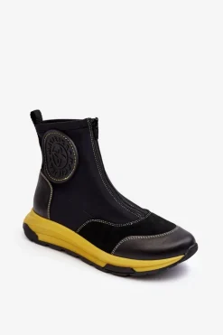 Clearance Damskie Skórzane Botki Z Suwakiem 06297-01 Czarne Damskie Botki Maciejka|Botki Skórzane