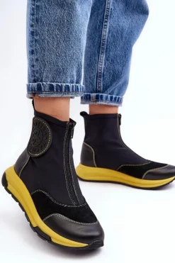 Clearance Damskie Skórzane Botki Z Suwakiem 06297-01 Czarne Damskie Botki Maciejka|Botki Skórzane