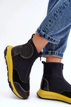 Clearance Damskie Skórzane Botki Z Suwakiem 06297-01 Czarne Damskie Botki Maciejka|Botki Skórzane