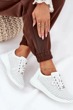 Buty damskie Vinceza Damskie Skórzane Buty Sportowe Vinceza 79532 Białe