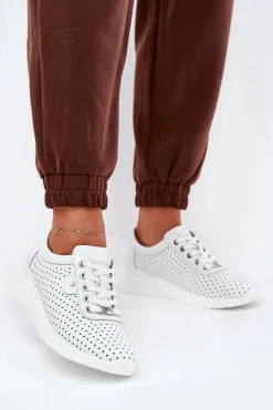 Buty damskie Vinceza Damskie Skórzane Buty Sportowe Vinceza 79532 Białe