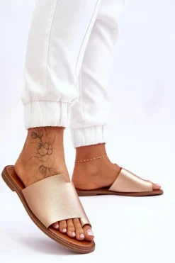 Best Damskie Skórzane Klapki Japonki Złote Amite Damskie Klapki Damskie Japonki