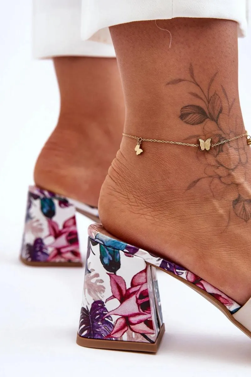 Klapki Na Obcasie|Klapki Damskie Klasyczne>Boto Damskie Skórzane Klapki Na Obcasie Lewski Shoes 3209/K Perłowe Beżowe