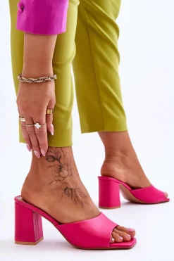 New Boto Damskie Skórzane Klasyczne Klapki Fuksja Loara