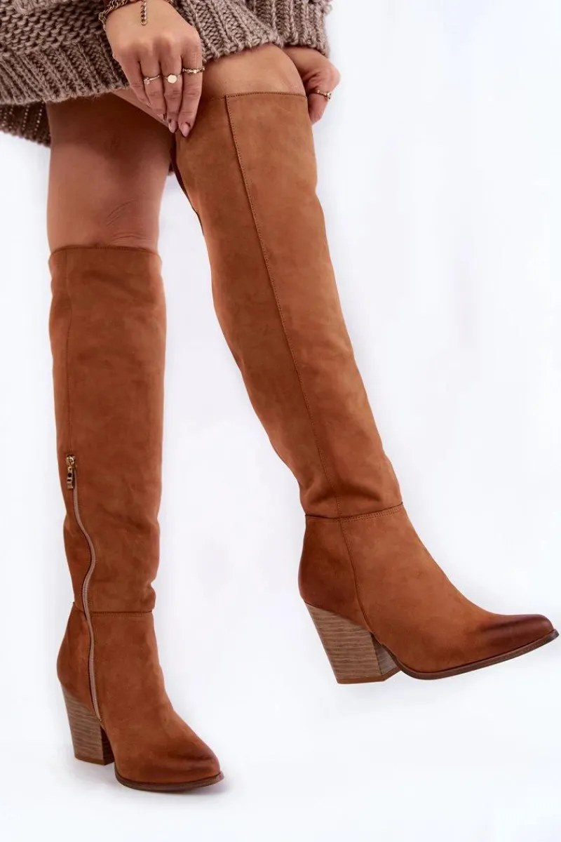 Muszkieterki|Kozaki Za Kolano>Boto Damskie Skórzane Kozaki Muszkieterki Lewski 2833 Camel