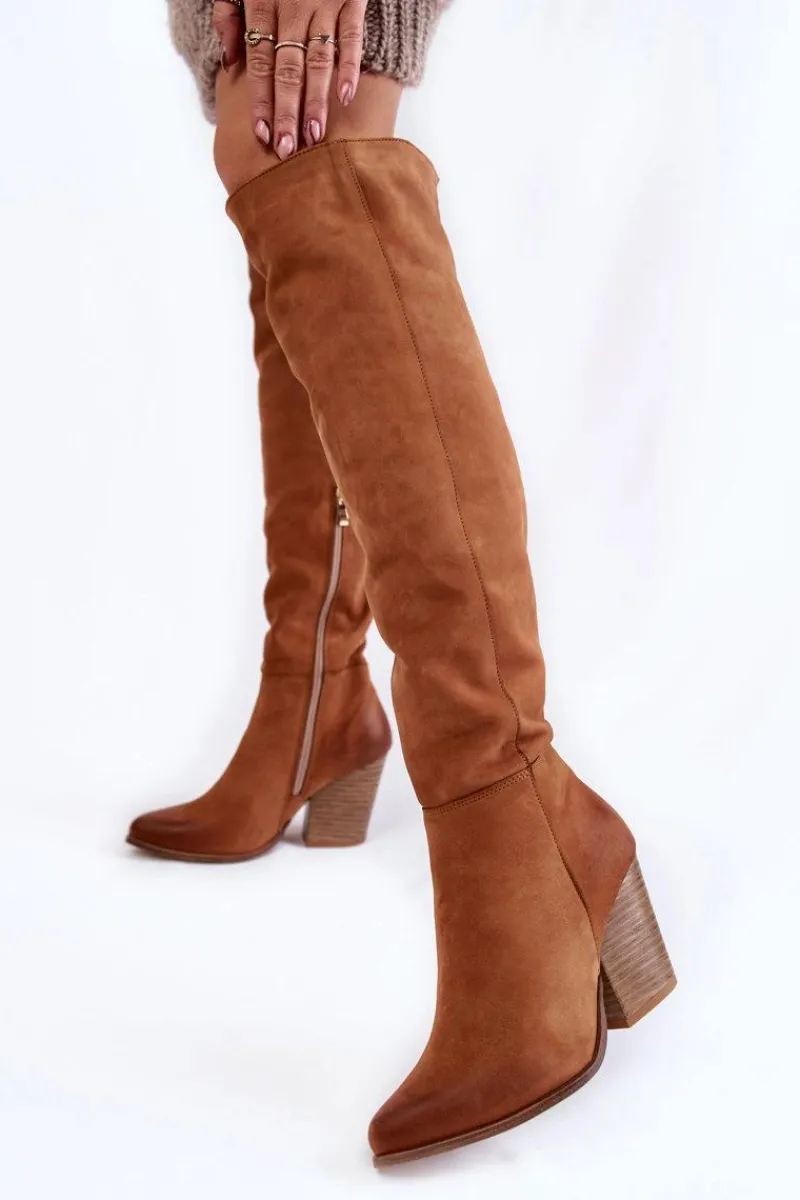 Muszkieterki|Kozaki Za Kolano>Boto Damskie Skórzane Kozaki Muszkieterki Lewski 2833 Camel
