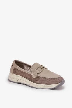 Loafersy Damskie|Mokasyny Damskie Zamszowe></noscript>Damskie buty S.Barski Damskie Skórzane Mokasyny D&A TW210 Szare Szary