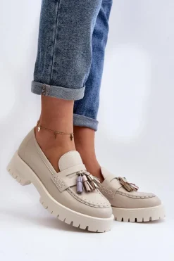 Mokasyny Damskie Skórzane><noscript><img width=