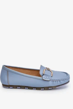 Best Damskie Skórzane Mokasyny Jasnoniebieskie Downtown Damskie Mokasyny Damskie Skórzane