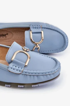 Best Damskie Skórzane Mokasyny Jasnoniebieskie Downtown Damskie Mokasyny Damskie Skórzane