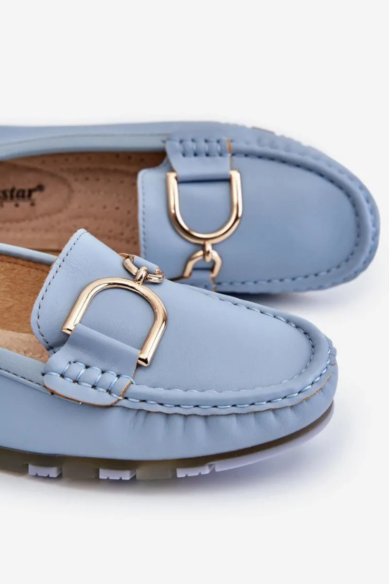 Best Damskie Skórzane Mokasyny Jasnoniebieskie Downtown Damskie Mokasyny Damskie Skórzane
