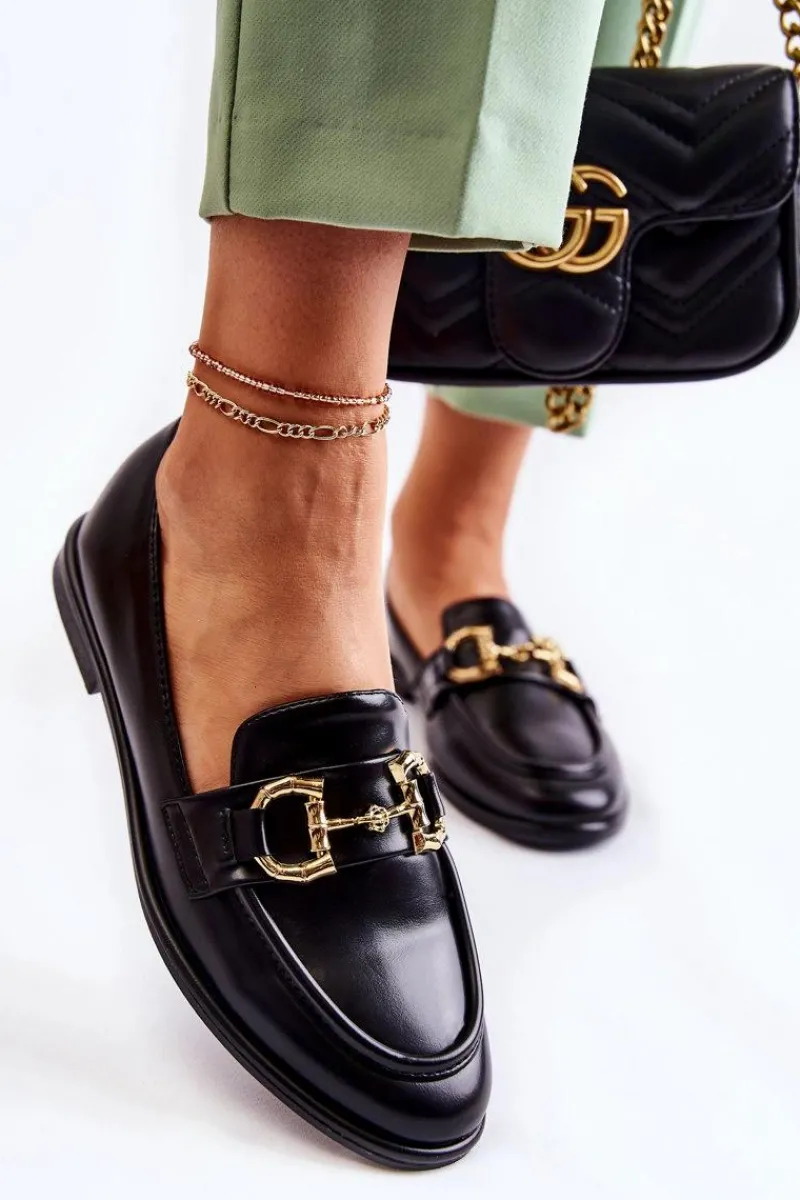 Best Boto Damskie Skórzane Mokasyny Czarne Coriso