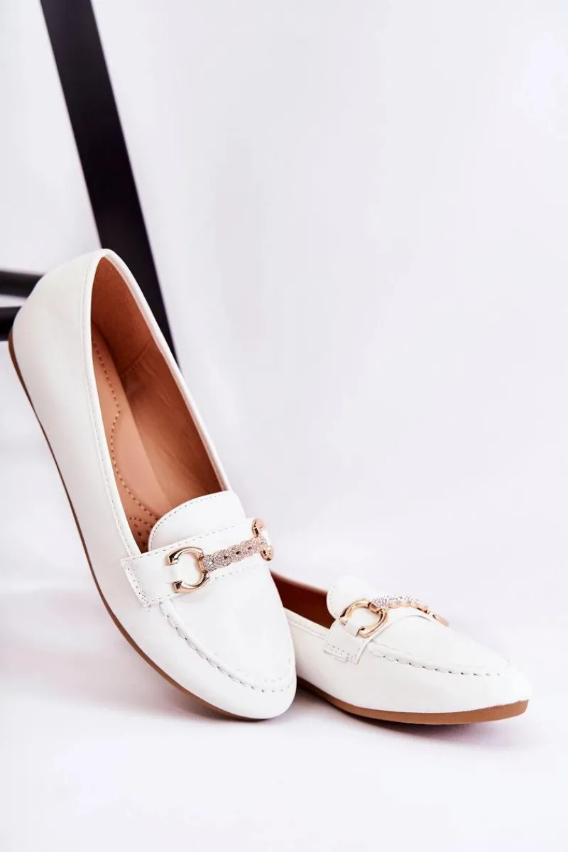 Boto Damskie Skórzane Mokasyny Białe Godley