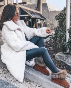 Śniegowce Damskie>Boto Damskie Skórzane Śniegowce Z Futerkiem Camel Alexa Brązowy