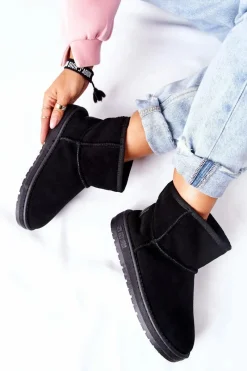 Online Big Star Shoes Damskie Skórzane Śniegowce Big Star II274440 Czarne