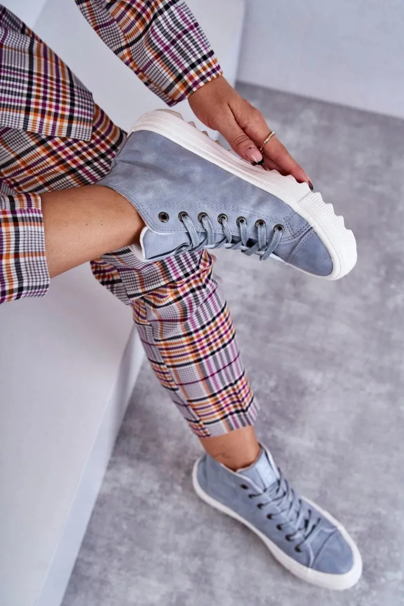 New Damskie Skórzane Ocieplane Trampki Big Star EE274115 Jasnoe Damskie Trampki Ocieplane|Trampki Damskie Big Star