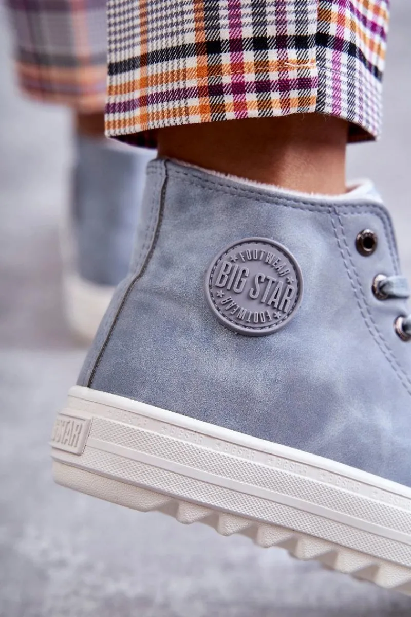 New Damskie Skórzane Ocieplane Trampki Big Star EE274115 Jasnoe Damskie Trampki Ocieplane|Trampki Damskie Big Star