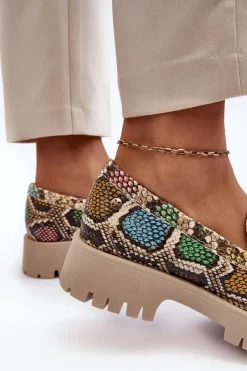 Maciejka Damskie Skórzane Półbuty Frędzle 05497-45 Multikolor