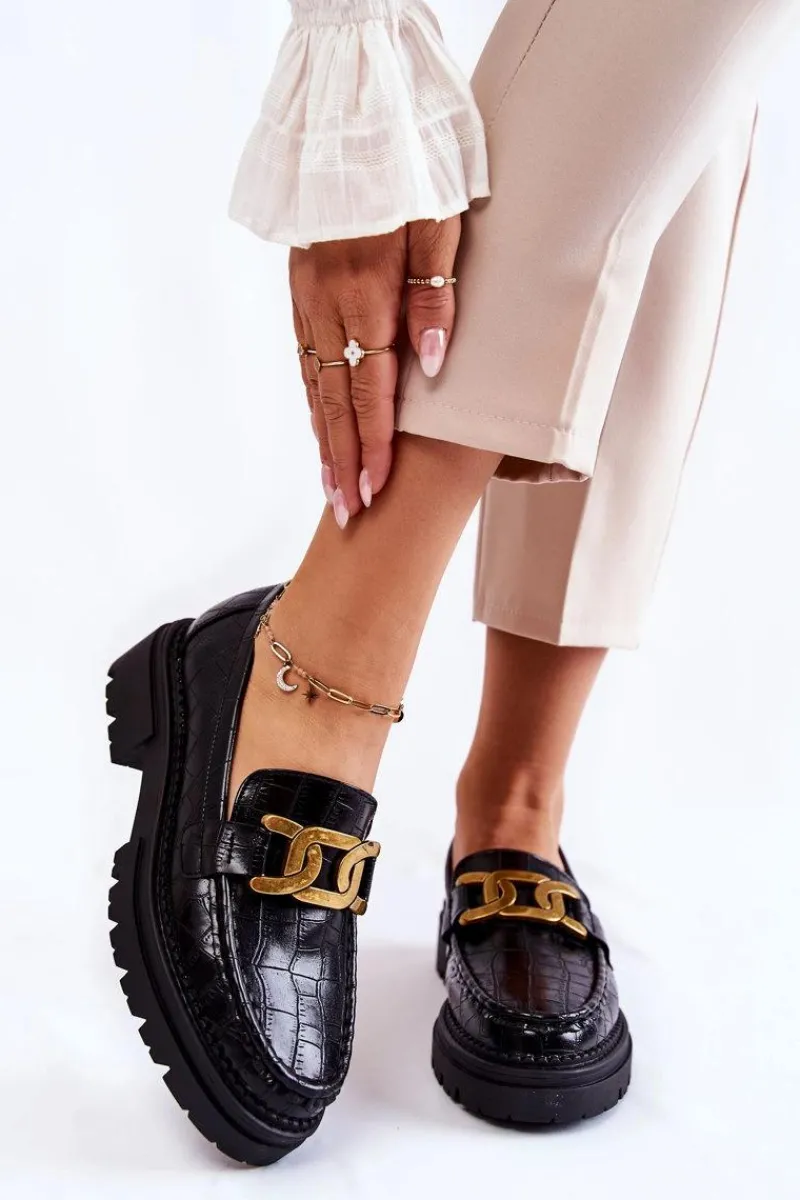 Mokasyny Damskie Skórzane>Boto Damskie Skórzane Półbuty La.Fi 210031B-XC Czarne