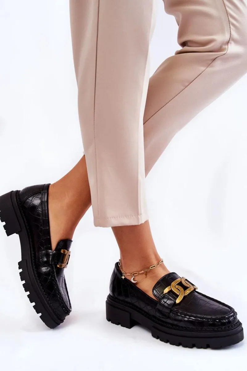 Mokasyny Damskie Skórzane>Boto Damskie Skórzane Półbuty La.Fi 210031B-XC Czarne